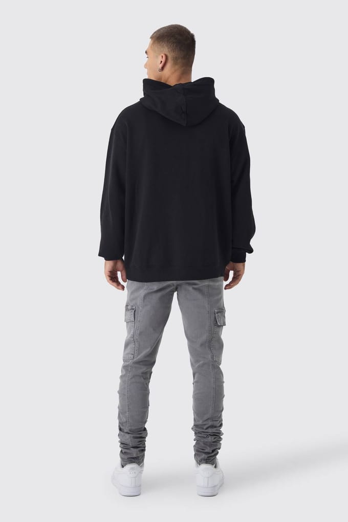 Skinny Stacked Geraffelde Strap Cargo Broek | Slate | Size 32R