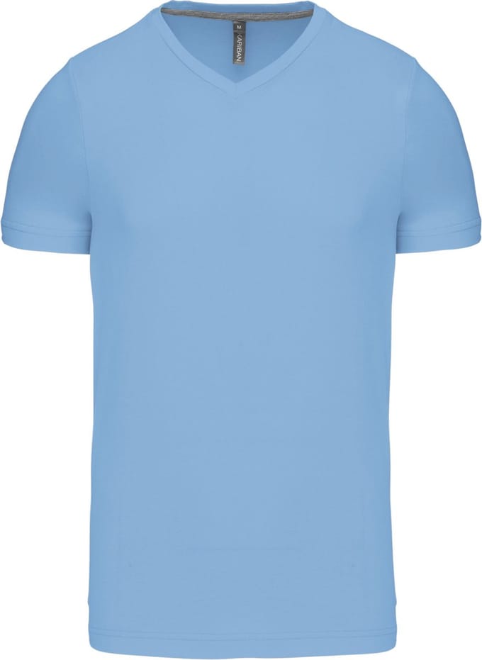 Kariban T-shirt V-hals korte mouwen K357 - sky blue - 4XL