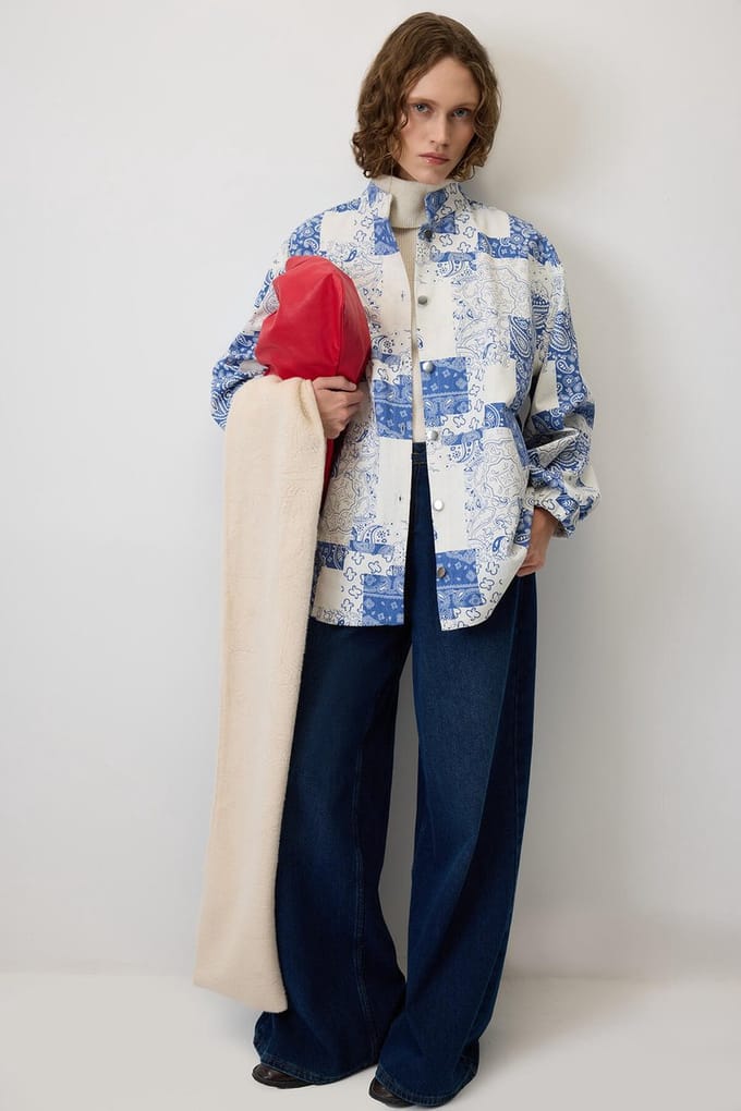Touché Privé - Bomberjack met paisley-print - Blauw - Dames