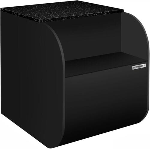GGM Gastro Kassentisch - 800mm - schwarze Front - Schwarzer Granit