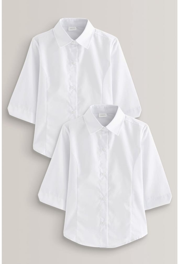 Next - Meisjes - Verpakking van 2 schoolblouses met driekwartmouwen - Wit
