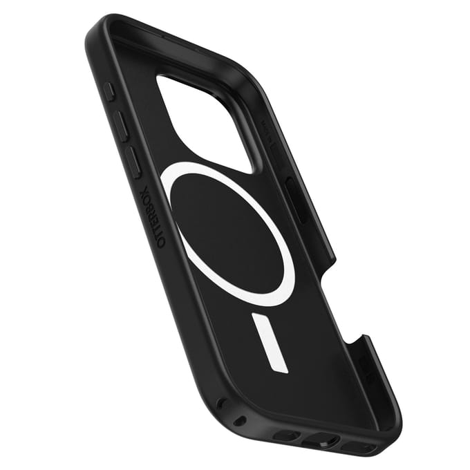 OtterBox Symmetry Clear Backcover MagSafe voor de Apple iPhone 16 - Zwart