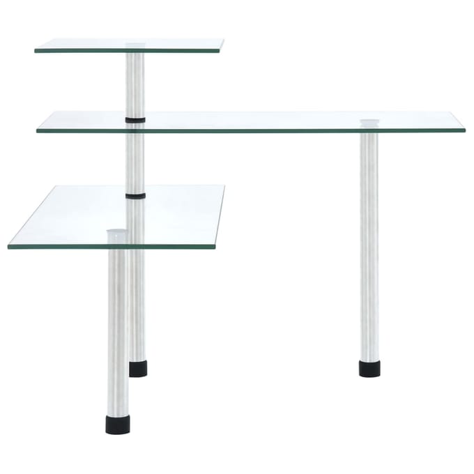 vidaXL - Hoekkastje - keuken - 3-laags - gehard - glas