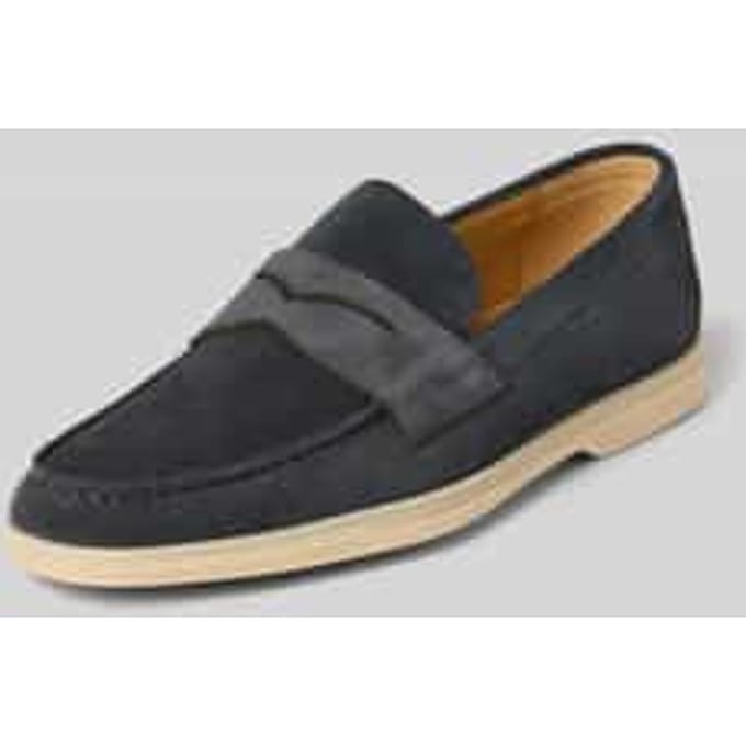 Loafers van echt leer in suèdelook