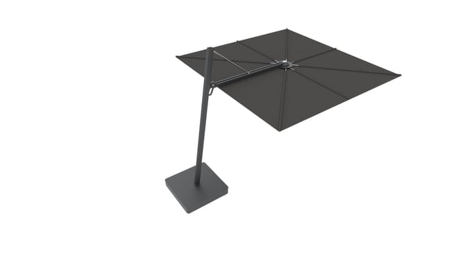 Umbrosa Versa UX Volledig Zwarte parasol - met parasolstandaard