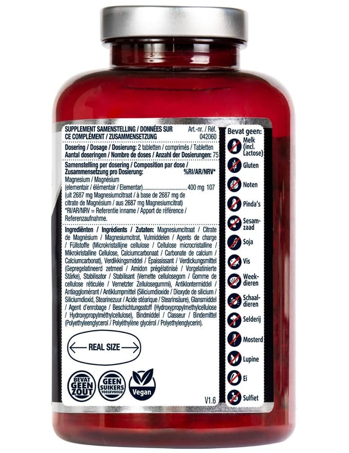 Lucovitaal Magnesium Citraat tabletten 400 mg 150 tabletten MAXI POT