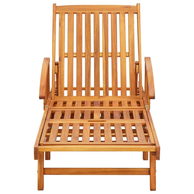 vidaXL - Ligstoelen - 2 - st - met - kussens - massief - acaciahout