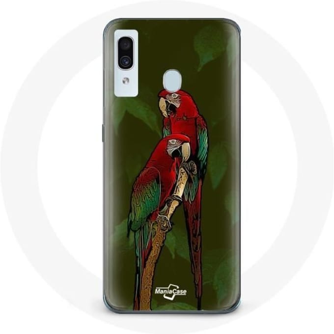 Coque - Pionus Perroquet - Samsung Galaxy A20 - Rouge - Souple - Protection rouge