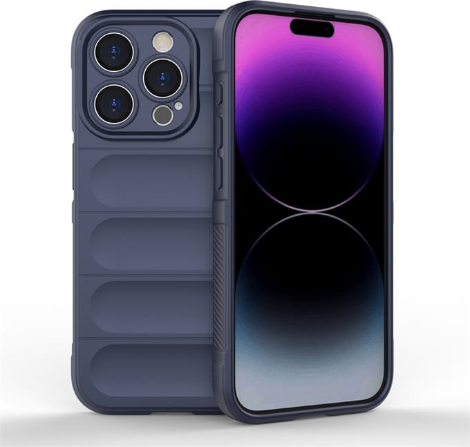 MobyDefend Hoesje - Geschikt voor iPhone 15 Pro - TPU Gripcase - Blauw