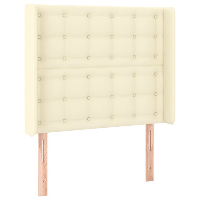 vidaXL - Hoofdbord - LED - 83x16x118/128 - cm - kunstleer - crèmekleurig
