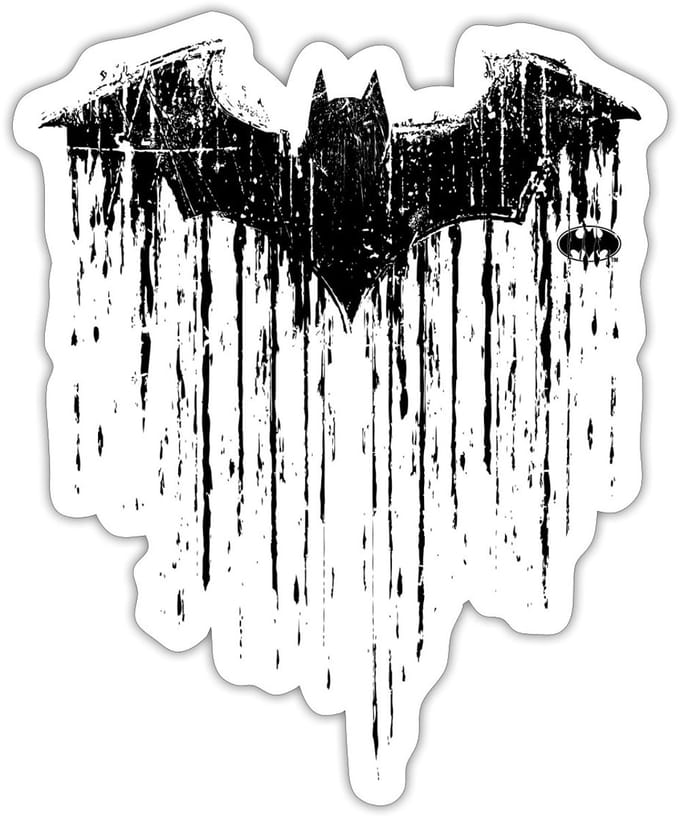 Batman Bat Logo Distressed Sticker maat S (10 x 10 cm)