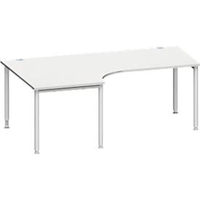 Schäfer Shop  Genius Hoekbureautafel MODENA FLEX 90°, aanbouw links, B 2000 mm, lichtgrijs