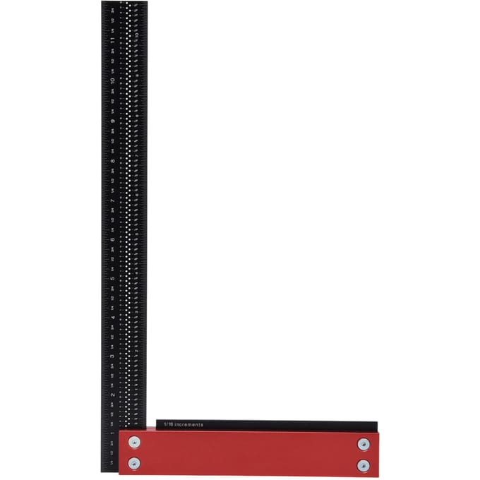 Règle de Menuiserie 12 pouces Équerre de Charpentier Précise en L Outil de Mesure de Ligne à Angle Droit black