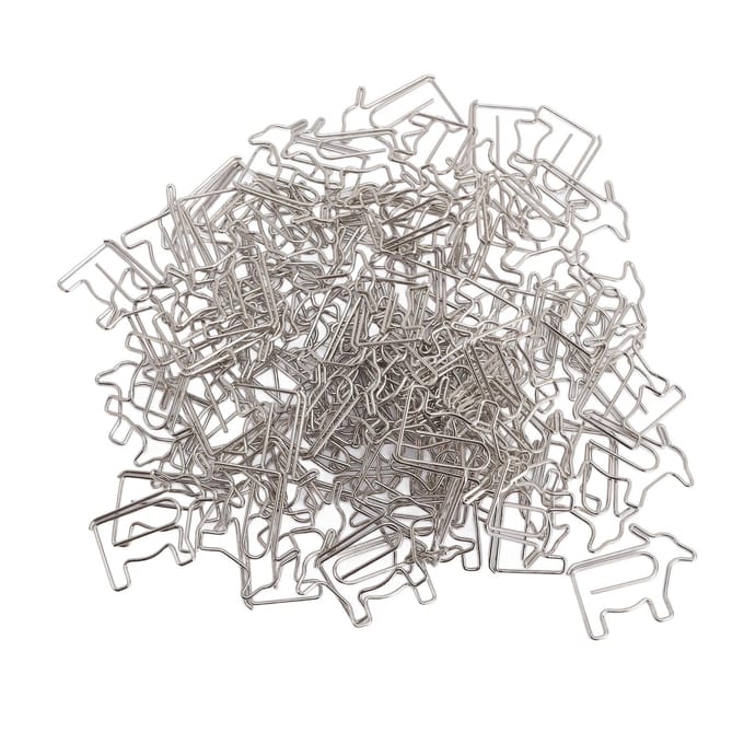 100PCS Clips Papier Forme Vache Fil de Fer Mignon Clip Marque-Page pour Fichier Scrapbook Note Bureau École white