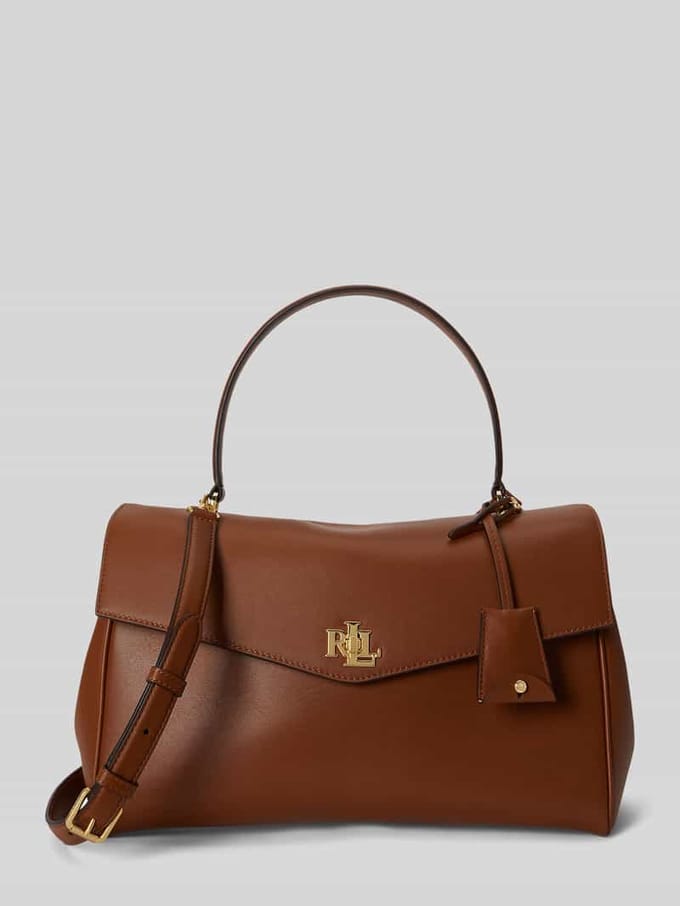 Handtas met hengsels van echt rundleer model 'FARRAH'