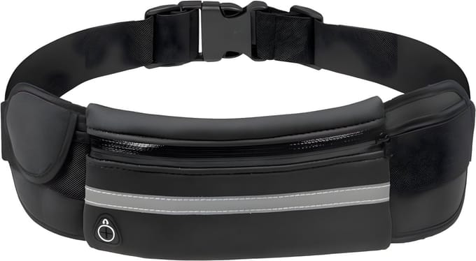 Garpex® Running Belt - Heuptas - Hardloop Telefoonhouder - Hardlooptasje - Heuptasje Dames en Heren - Hardlopen - One Size - Zwart