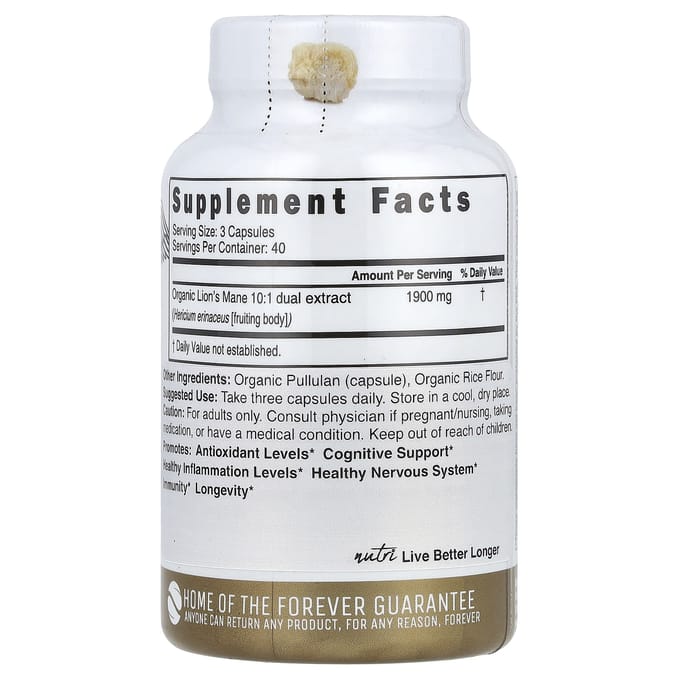Crinière de Lion Bio, 120 Capsules Bio (633 mg par gélule)