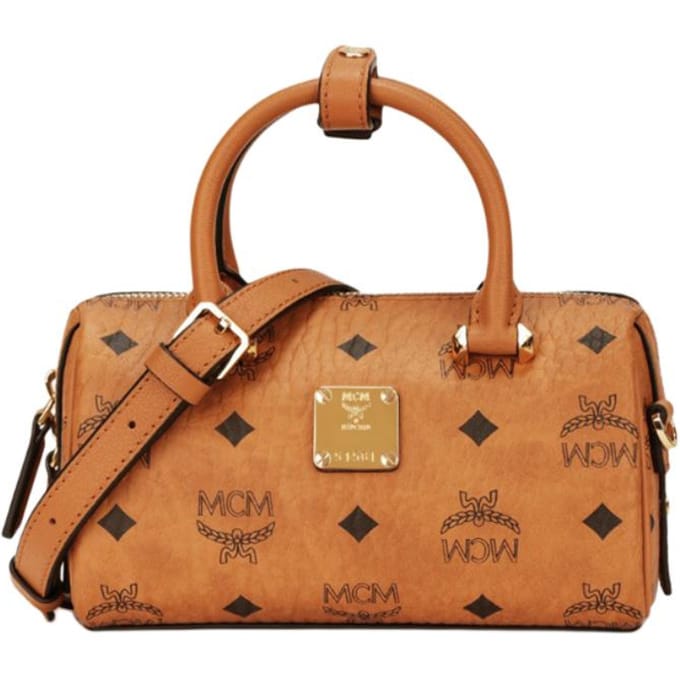 MCM Aren Visetos Boston Tas Dames Schoudertas Bruin Cognac MWBAASE03CO001 Basic Set (Bag+Dust Bag) brown