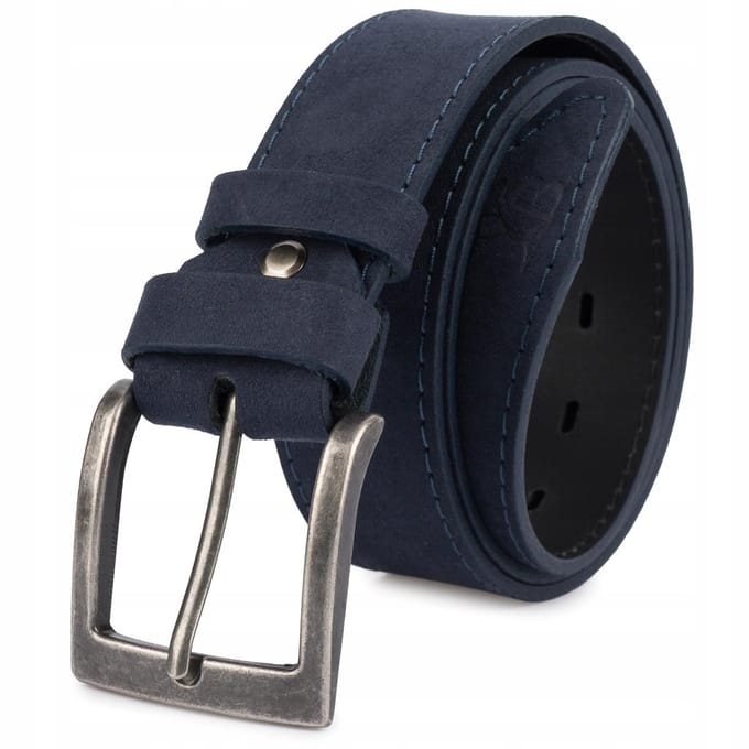 Heren Riem Leer Suède Breed 4cm Klassiek Marineblauw Premium Beltimore black