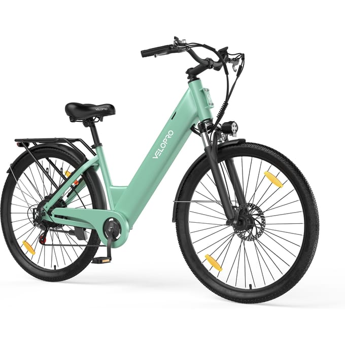 Vélo électrique Velopro C1 avec batterie 36V 13Ah et Shimano 7 vitesses vert