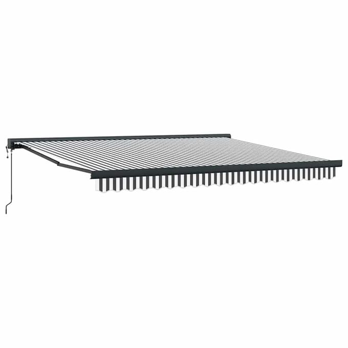 vidaXL - Uitschuifbare - luifel - Antraciet - en - Wit - met - Antraciet - Frame