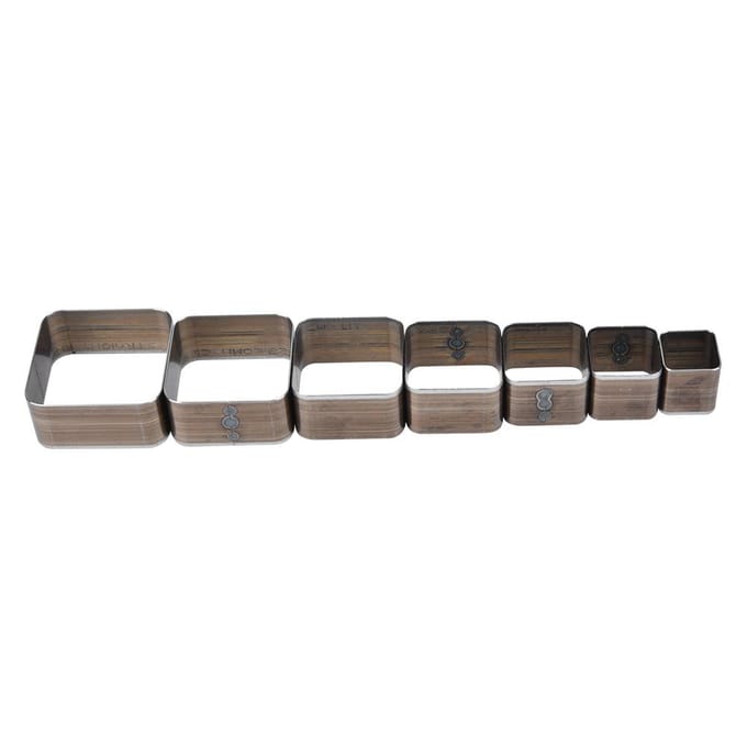 7PCS 20-50MM Leerbewerking Vierkante Stans DIY Leer Ponsmes Vorm Sjabloon gray