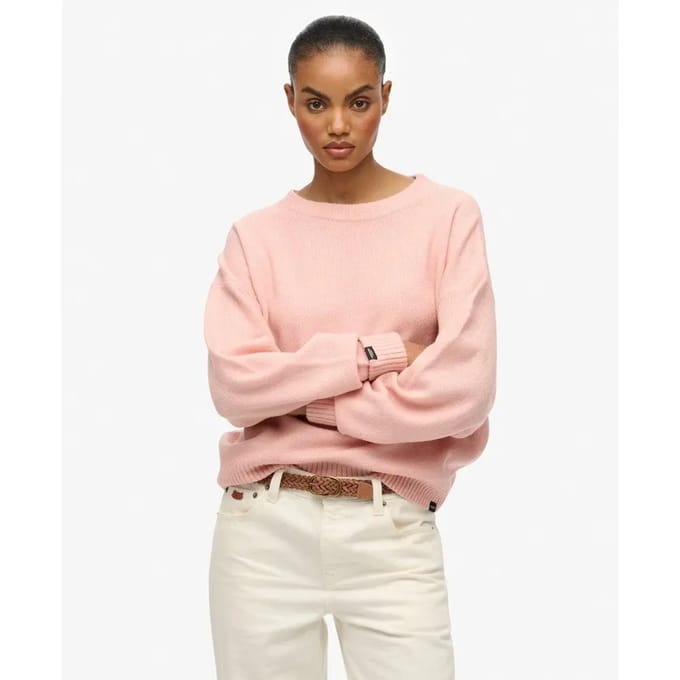 Ruimvallige dames trui met ronde hals Superdry