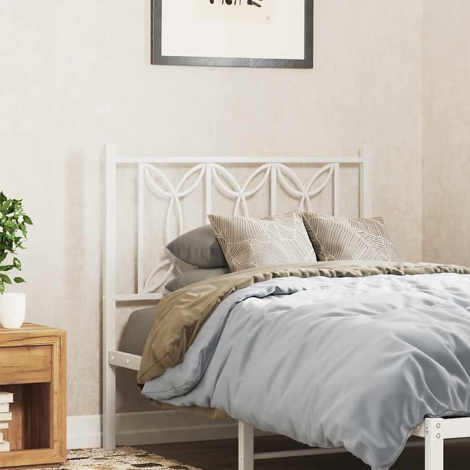 vidaXL Vervangend hoofdbord 75 cm metaal wit