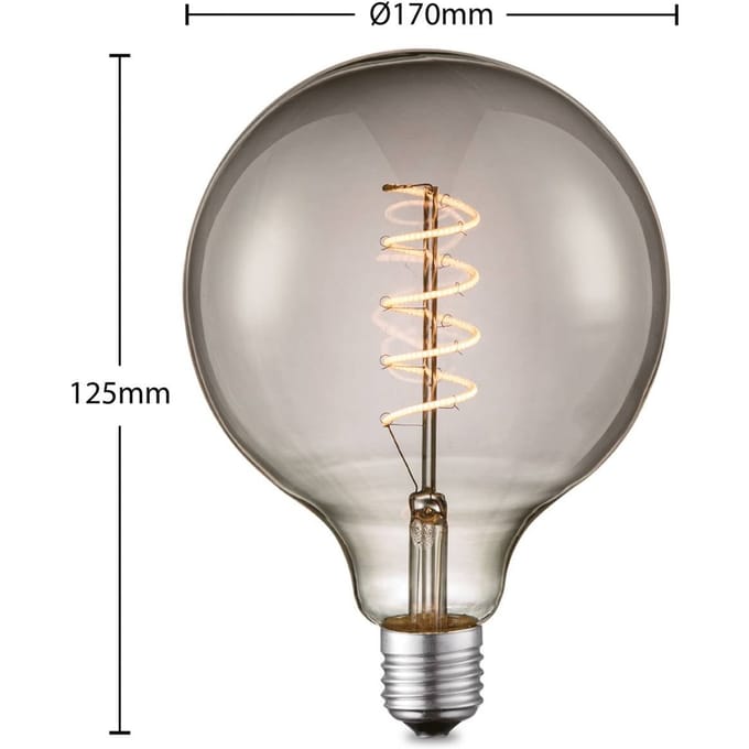 Lucande LED lamp E27 G125 4 W rook 1.800 K dimbaar