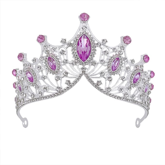 Nieuwe Violette Strass Bruidskroon Bruidsjurk Accessoires Bruids Tiara Haaraccessoires white