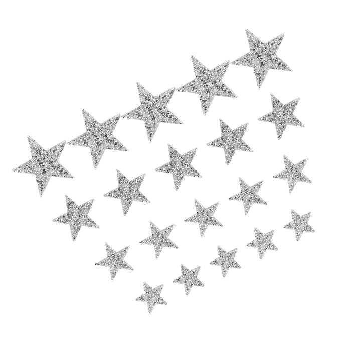 20 stuks strass sterretjes patches, prachtige strijk- en naaipatches voor jassen en tassen white