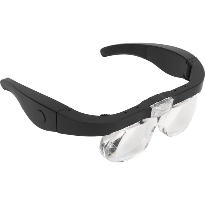 Hoofdband Vergrootglas Verstelbaar LED Wit Licht 4 Verwisselbare Lenzen Hoofdmontage Vergrootglas