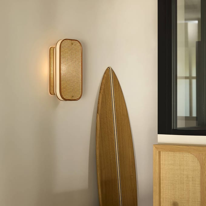 MARKET SET wandlamp Square, crème, textiel, E27