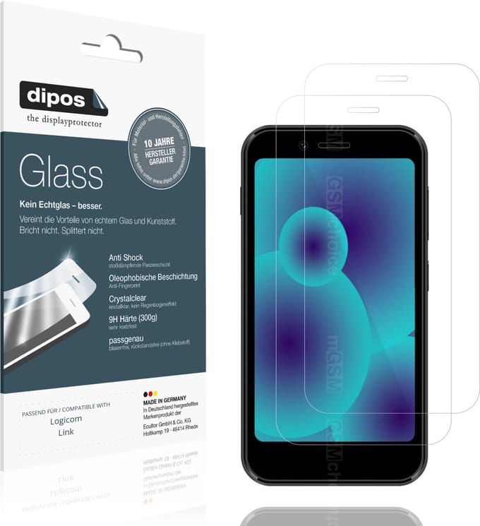 dipos – 2x Pantserfolie geschikt voor Logicom Link | 9H Screenprotector