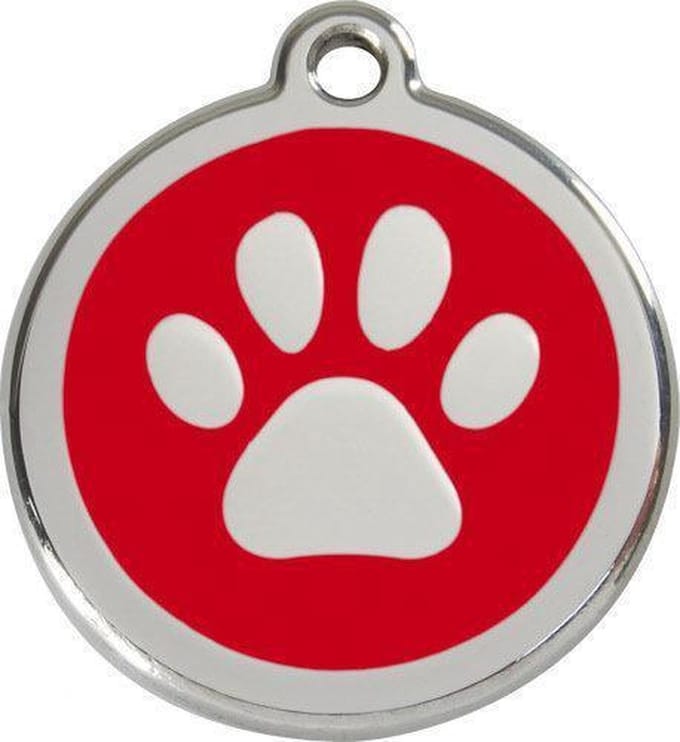 Red Dingo Hondenpenning 38 mm pootje rood