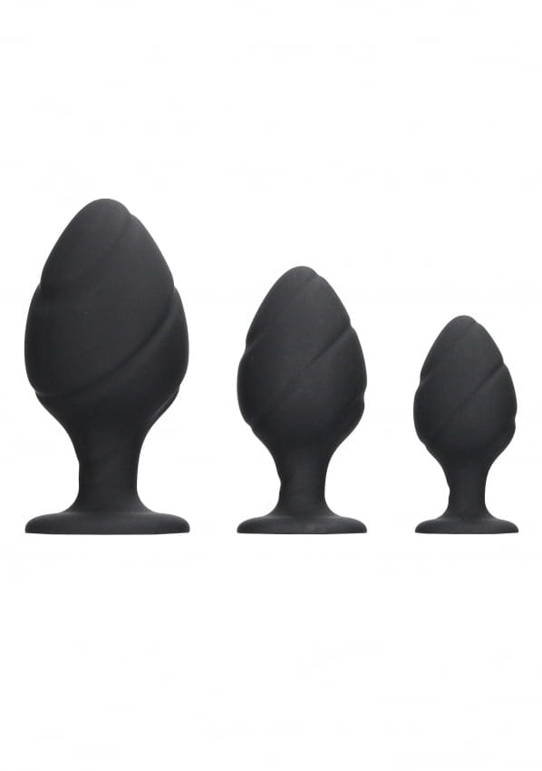 Shots - Ouch! Gewervelde Butt Plug Set black