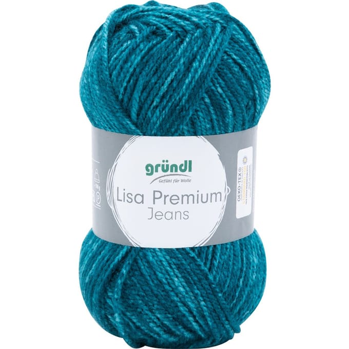 Gründl Wol "Lisa Premium Jeans" - Groen/blauw gevlekt