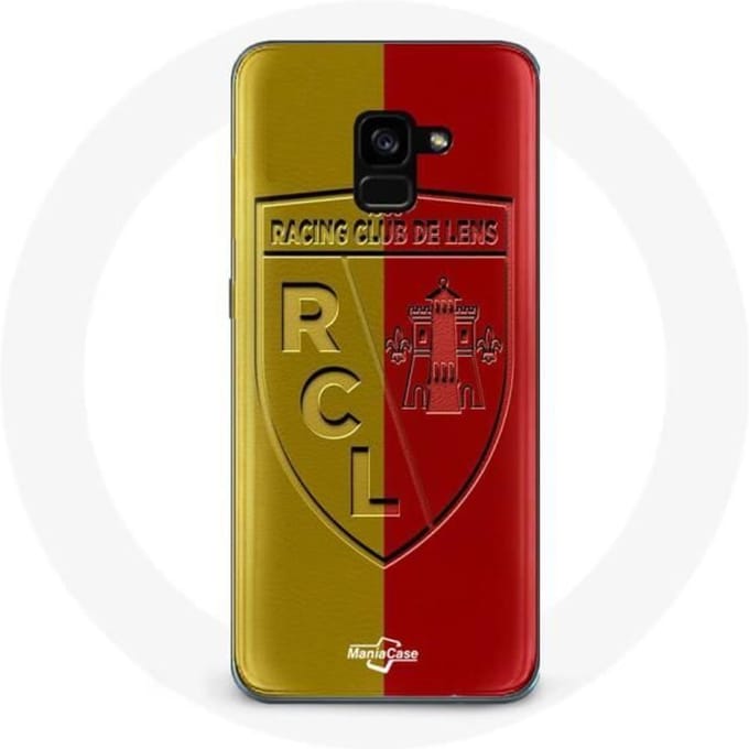 Samsung Galaxy A5 2018 hoesje rcl lens Logo gele en rode achtergrond