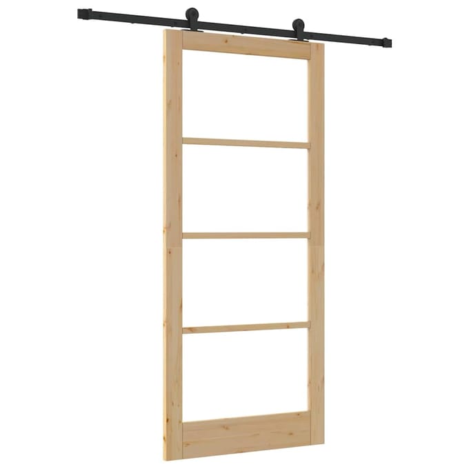 vidaXL - Schuifdeur - ORKDAL - 93 - x - 211 - cm - Massief - grenenhout - en - glas
