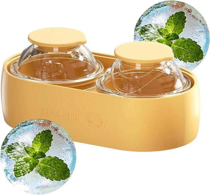 IJskogel Maker - Siliconen Vriesbak - Dranken Koelen - Praktisch Ontwerp - 14x6x7.5 cm - Geel