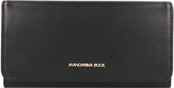 MANDARINA DUCK Leren Portemonnee Luna Flap Wallet Black Zwart