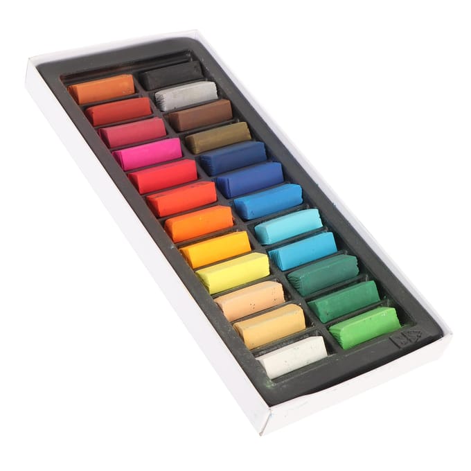 24 Kleuren Zachte Pastelkrijtjes Set Lichtbestendig Vervaagbestendig Gemakkelijk te Mengen Tekenpastelkrijt voor yellow