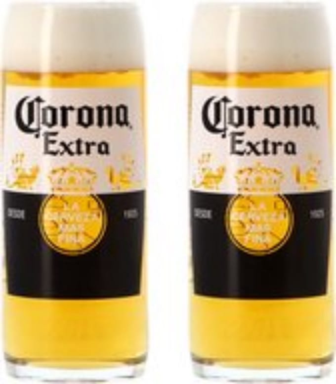 2 x Corona Bierglas 33cl