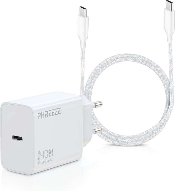 40w usb C Snellader + usb C naar usb C Kabel 2 Meter - Usb C Oplader Set
