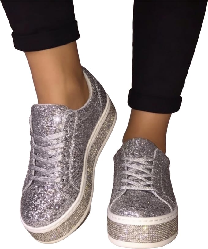 Glitter Schoenen - Dames - Glinster - Zilver