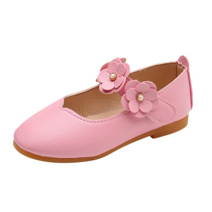 Enfants enfant bébé filles solide fleur étudiant unique doux danse princesse chaussures 21 rose