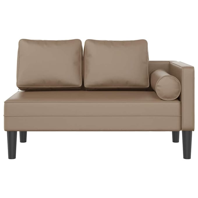 vidaXL - Chaise - longue - met - kussens - kunstleer - cappuccino