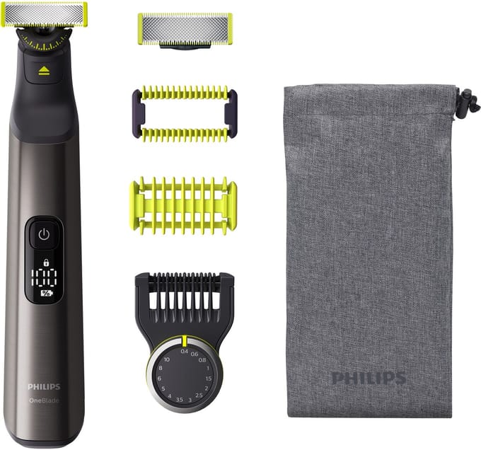 Philips OneBlade QP6551/15 Pro Scheerapparaat met scheerblad Trimmer Chroom