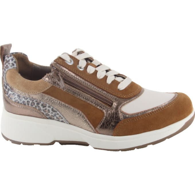 Xsensible bruine leren dames sneakers - Valetta