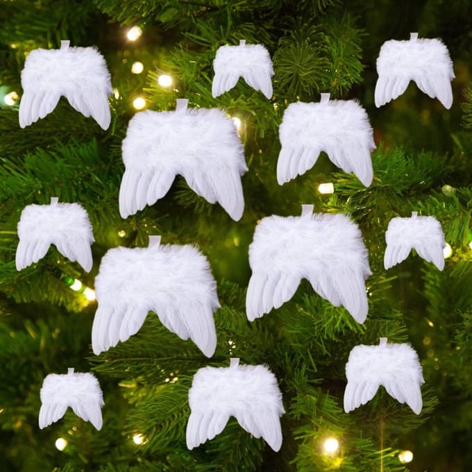 Dailygoods- Engelenvleugels 12 Stuks - Witte Engelhanger